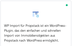 Propstack, Erweteriungen, Kachel WP Import für Propstack