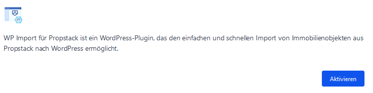WP Import für Propstack Erweiterung aktivieren