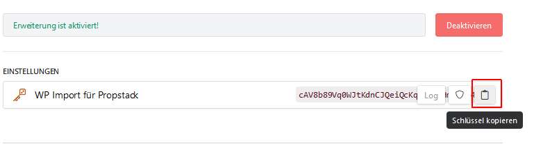Propstack API-Schlüssel kopieren