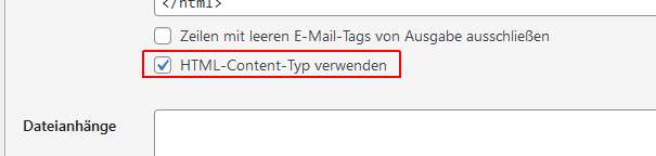 WP Import für Propstack Contact Form 7 E-Mail-Einstellung HTML