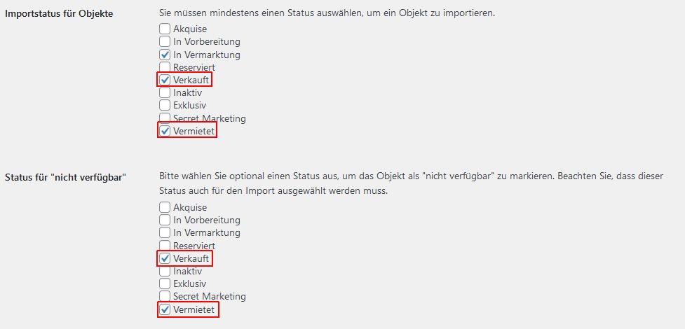 WP Import für Propstack Objekt nicht verfügbar